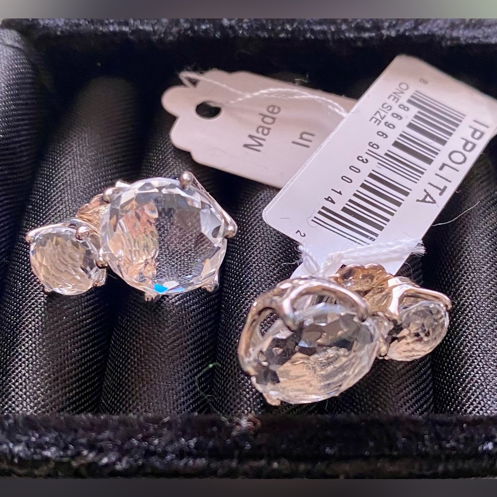 IPPOLITA 5 Rock Candy 2-Stone Post Earrings in Clear Quartz